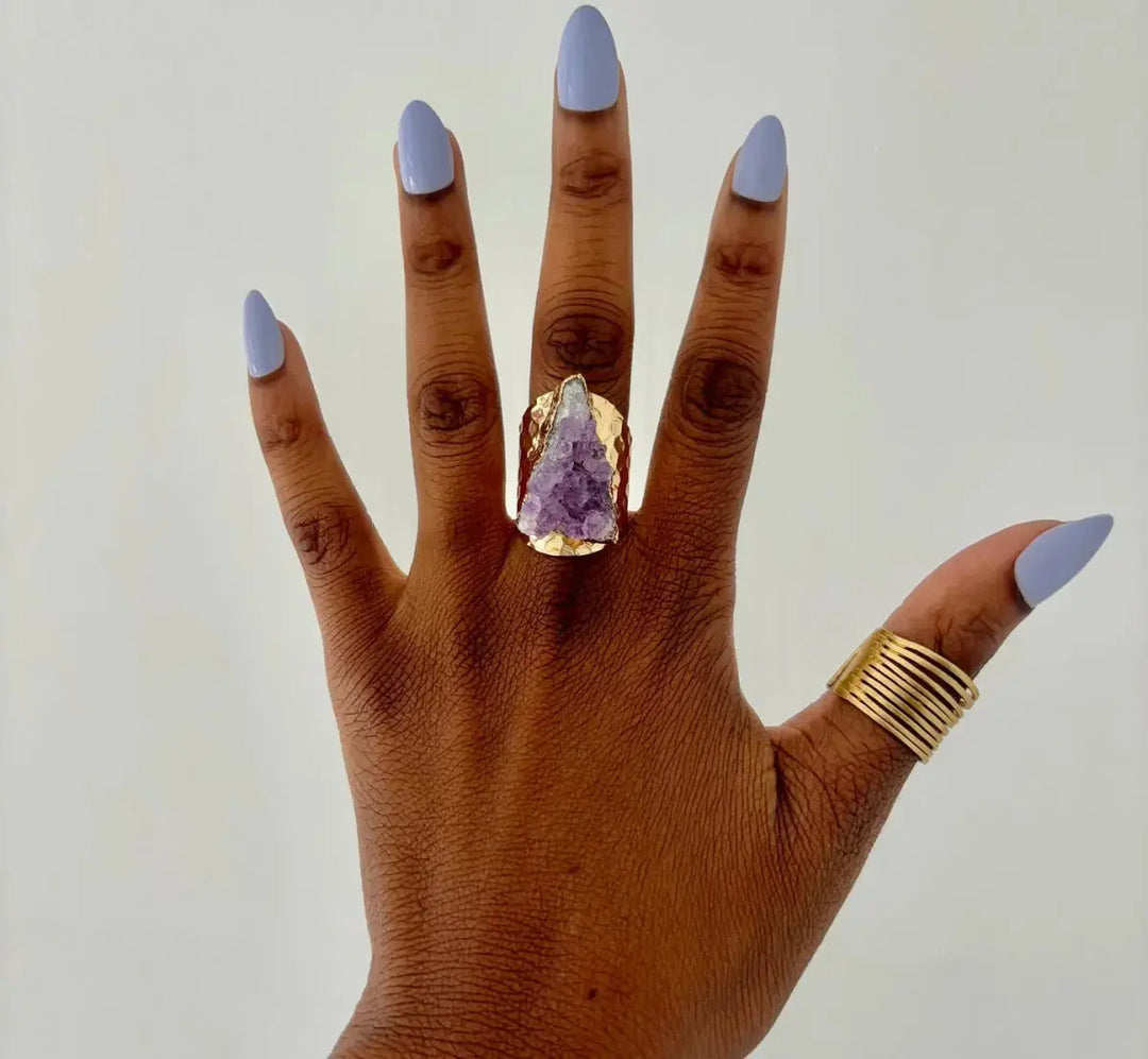 Amethyst Cluster Ring - Fason De Viv