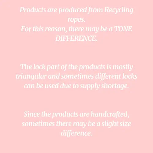 FASON DE VIV handmade crochet bag product care notes on recycled rope and handcrafted sizing