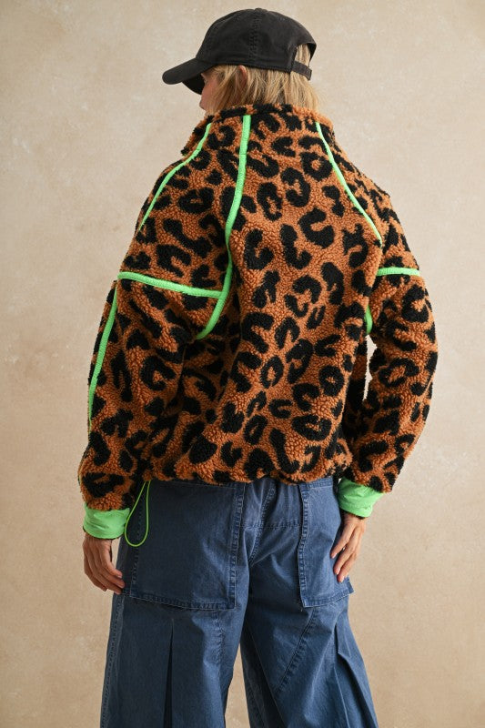 Leopard Sherpa Pullover