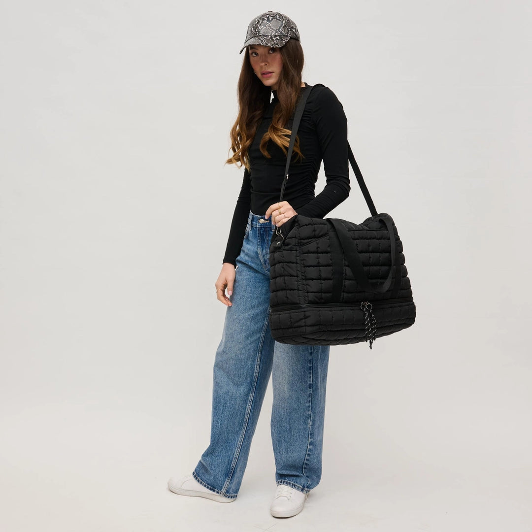Globetrotter Quilted Nylon Puffer Travel Weekender