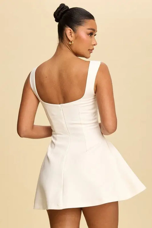 AALIYAH SQUARE NECK FLARE MINI DRESS - Fason De Viv