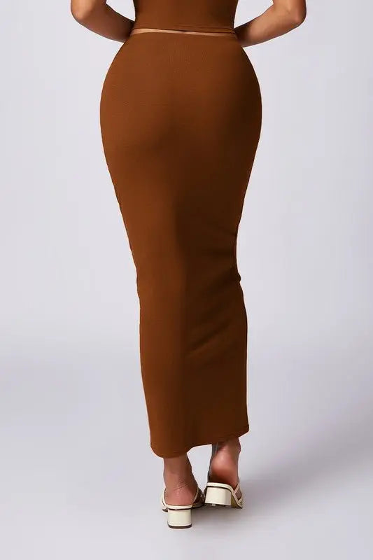 Aaliyah Casual long, high - waisted, hip - hugging maxi skirts - Fason De Viv