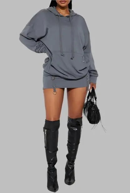 Aaliyah hoodie and mini skort set - Fason De Viv