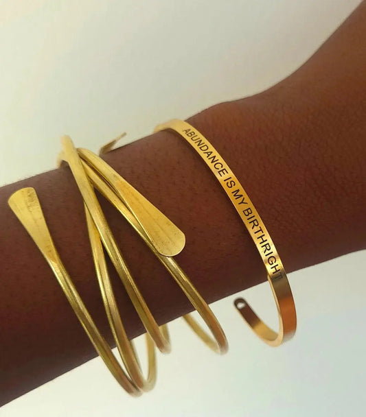 Abundance Is My Birthright Bangle - Bracelets from Moon Goddess