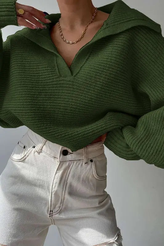 Alia Ribbed Knit Sweater - Sweaters from 5Besties