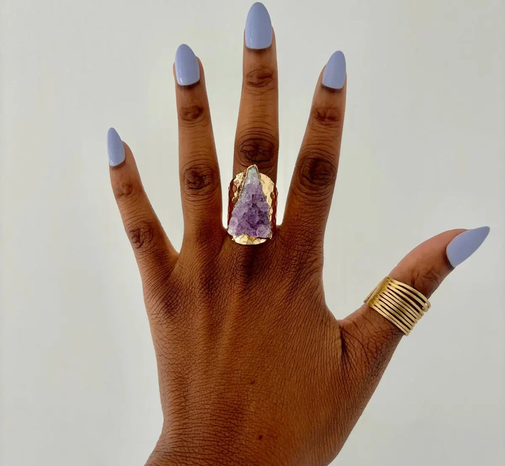 Amethyst Cluster Ring - Fason De Viv