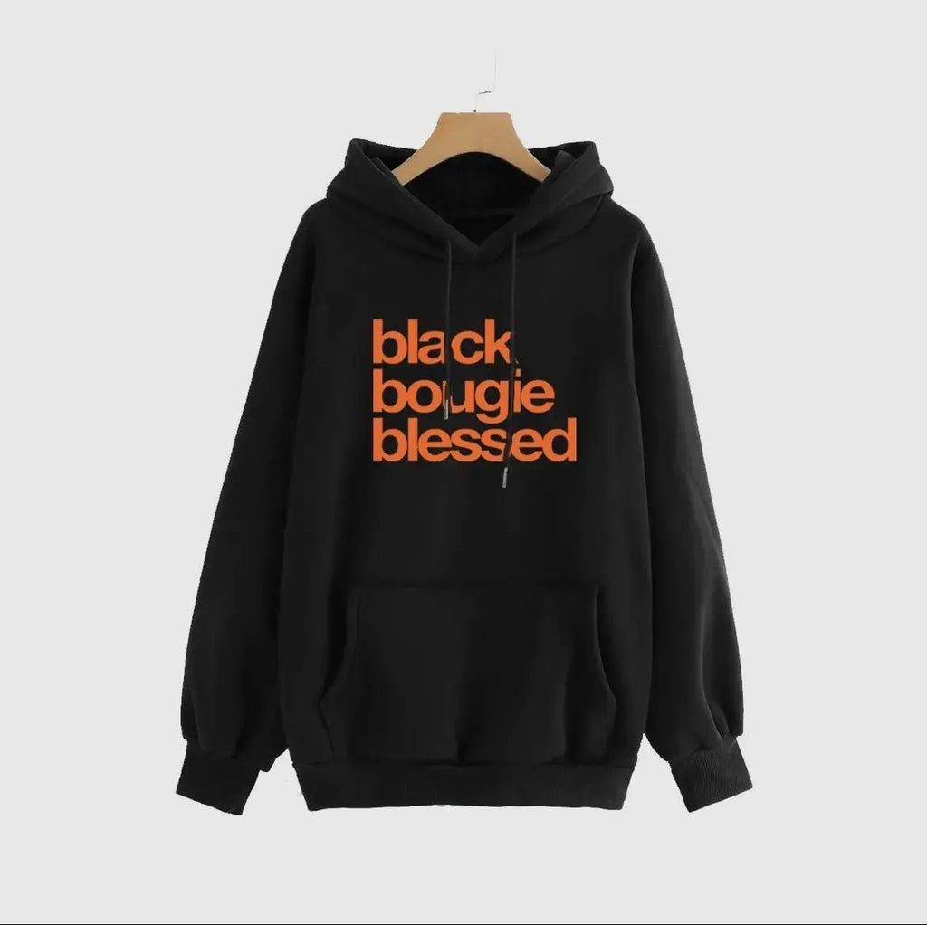Black Bougie blessed graphic hoodie - Fason De Viv