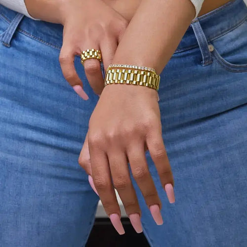 Bracelet & Anklet - 18k Gold Plated, Watch Band - Fason De Viv