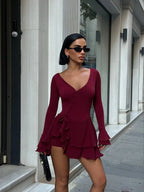 Bri Ruffle Hem Mini Dress - Fason De Viv