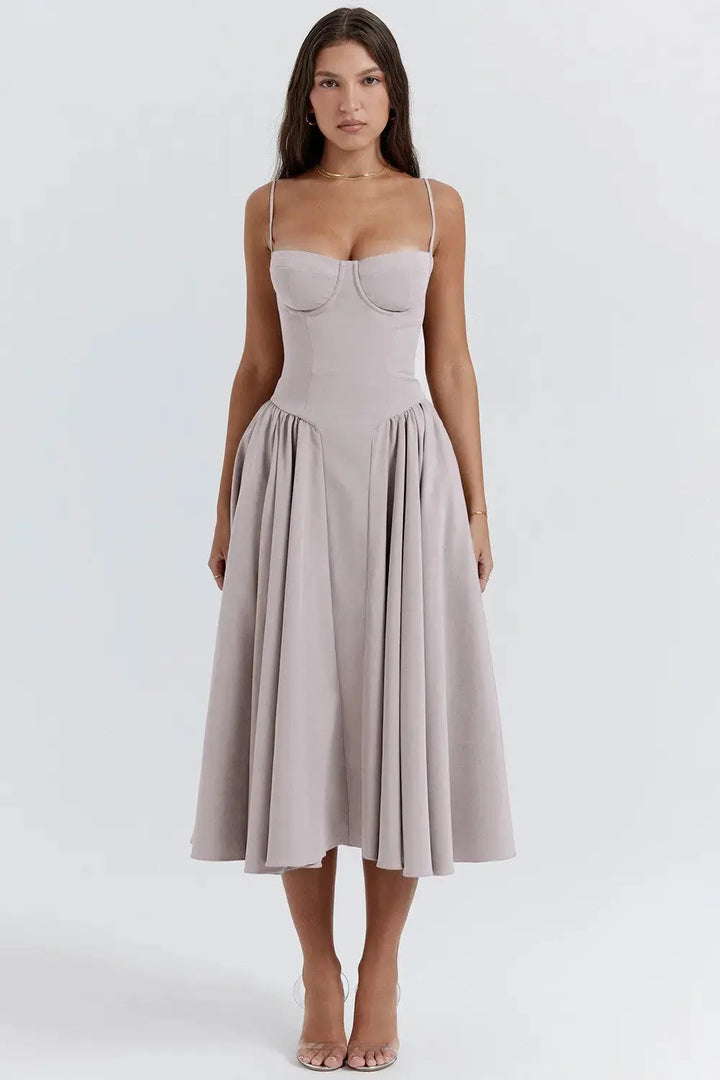 FASON DE VIV Bri strapless midi corset dress