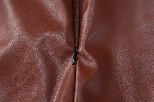 Bri Pu Leather Strapless Bodycon Dress - Fason De Viv