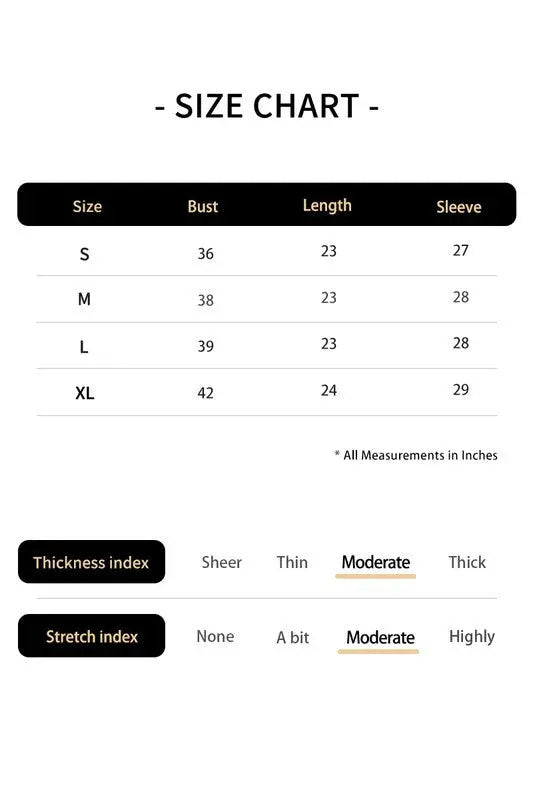 size chart Bri V Neck Casual Shirt 