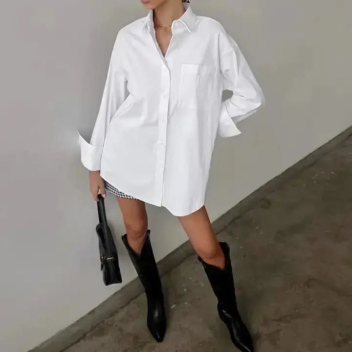 Oversized White Button Down Shirt