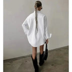 Bri White Lapel Collar Botton Down Shirt - Fason De Viv