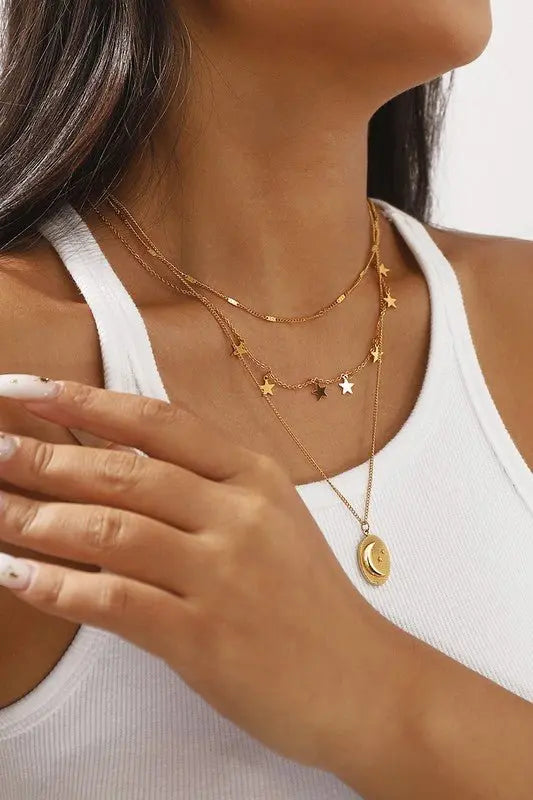 Chain Geometric Pendant Necklace - Fason De Viv