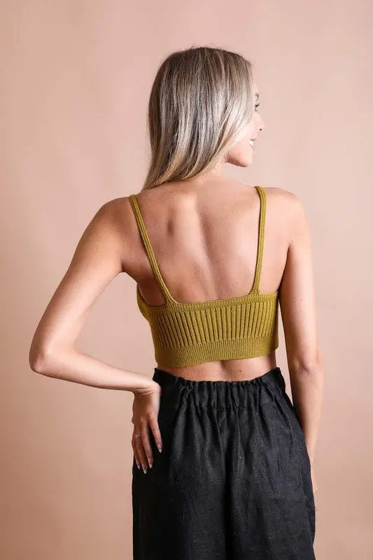 Contour Rib Knit Brami Lounge Top - Fason De Viv