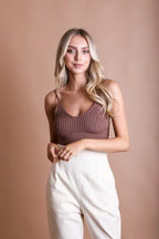 Contour Rib Knit Brami Lounge Top - Fason De Viv