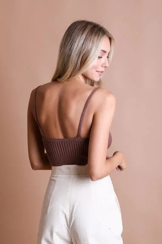 Contour Rib Knit Brami Lounge Top - Fason De Viv