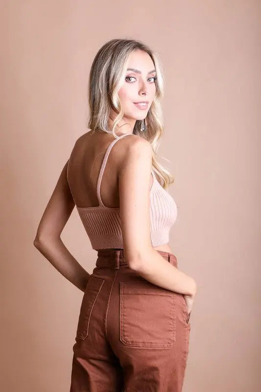 Contour Rib Knit Brami Lounge Top - Fason De Viv