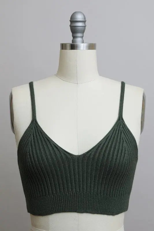 Contour Rib Knit Brami Lounge Top - Fason De Viv