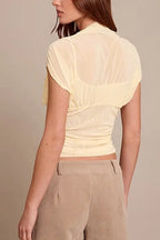 Draped Gathered T-shirt Top