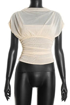Draped Gathered T-shirt Top