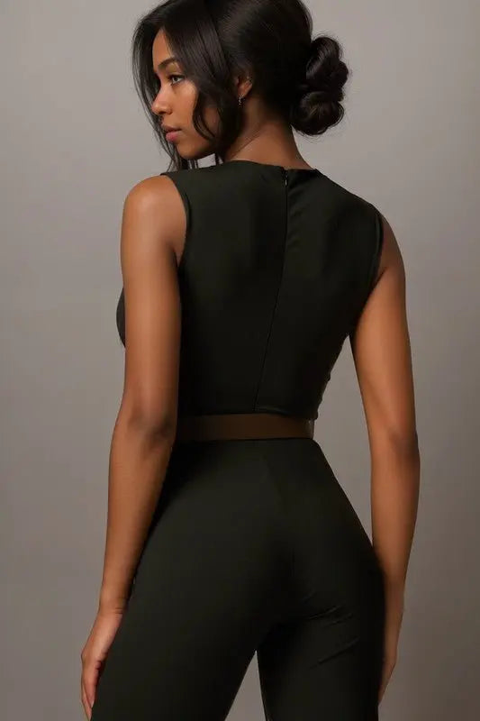 EVE BELTED ZIPPER BACK JUMPSUIT - Fason De Viv