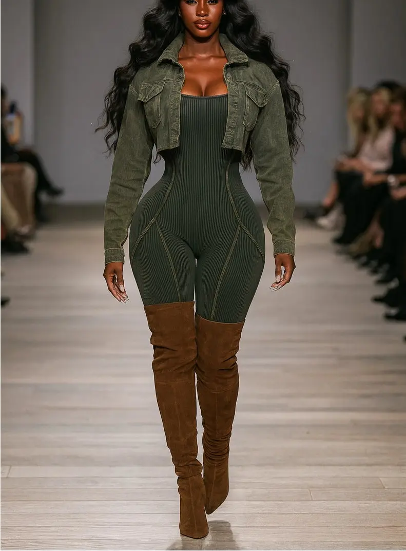 EVE Wash Cropped Jacket & Jumpsuit Set