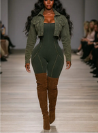 EVE Wash Cropped Jacket & Jumpsuit Set