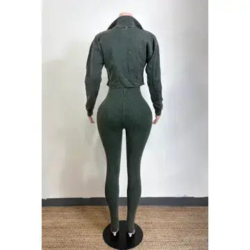 EVE Wash Cropped Jacket & Jumpsuit Set back 