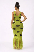 Eboni Knitted Lime Maxi Dress