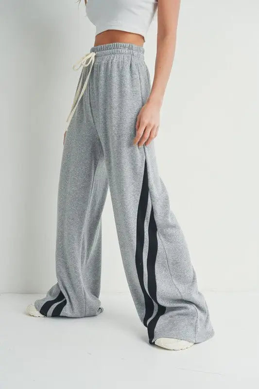 Ebony H.Grey/Black Sweatpants - Fason De Viv