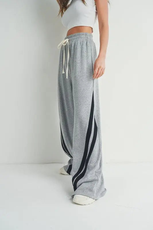 Ebony H.Grey/Black Sweatpants - Fason De Viv