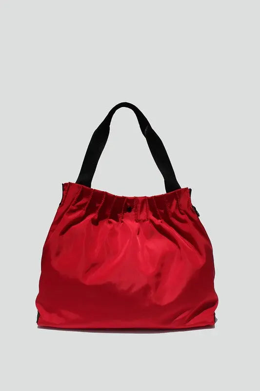 Elliana Rinched Red Tote