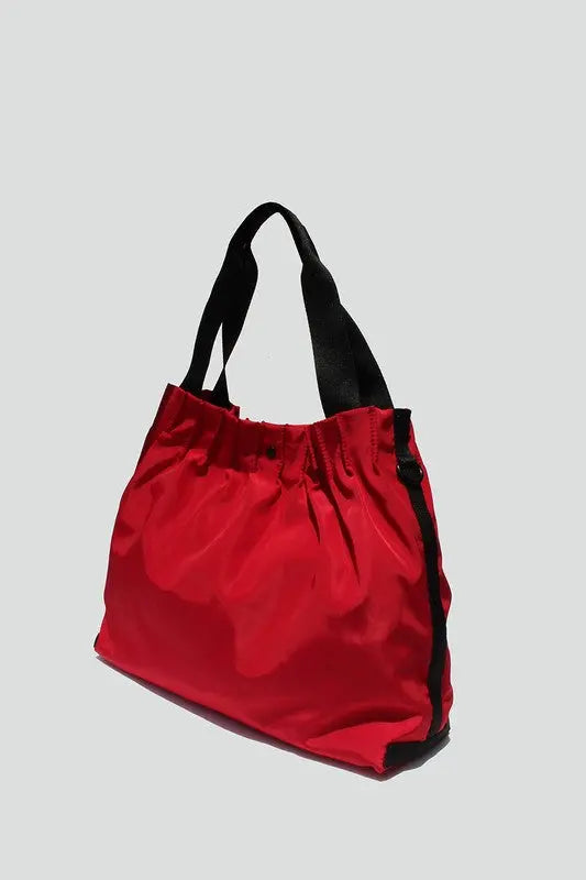 Elliana Rinched Red Tote
