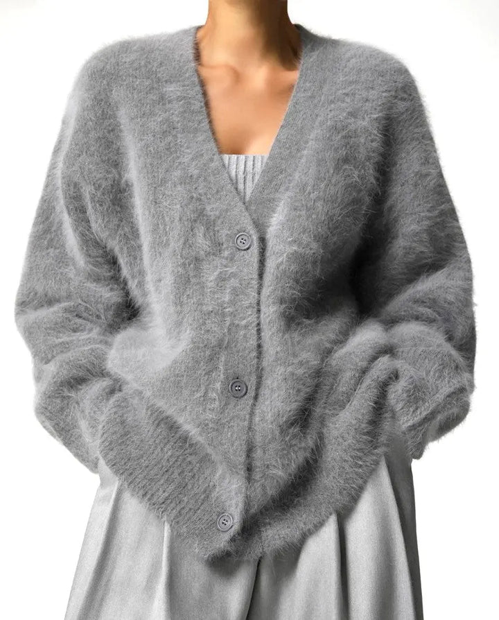 Eve Mink Long - Sleeved Knitted Sweater Cardigan - Fason De Viv