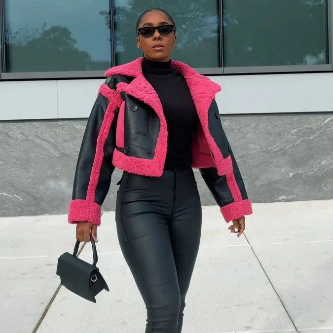 FDV Sherpa - PU Bomber Coat - Fason De Viv