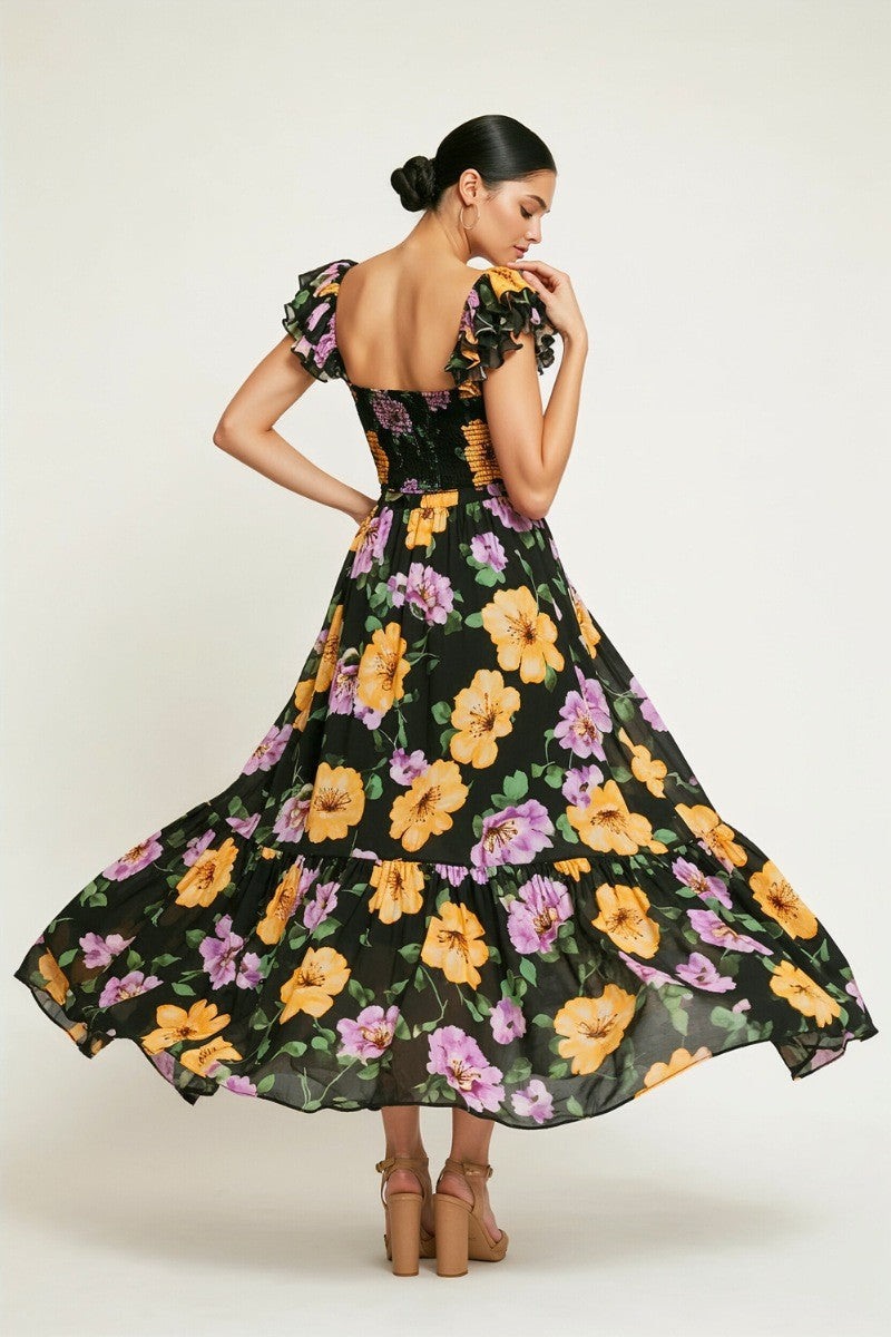 Floral Maxi Skirt & Crop Top Outfit