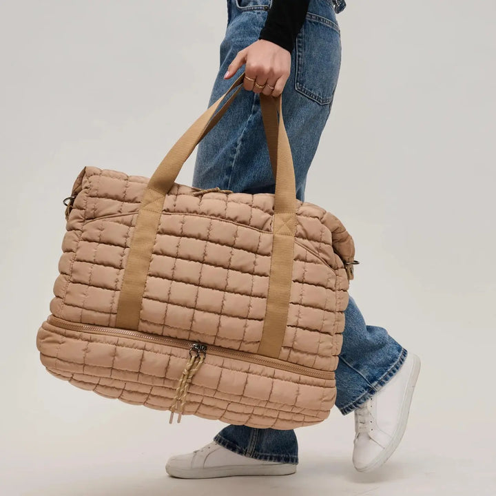 Globetrotter Quilted Nylon Puffer Travel Weekender - Duffel Bags from Urban Expression
