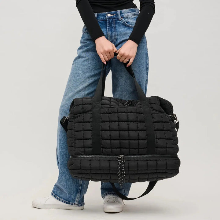 Globetrotter Quilted Nylon Puffer Travel Weekender - Duffel Bags from Urban Expression