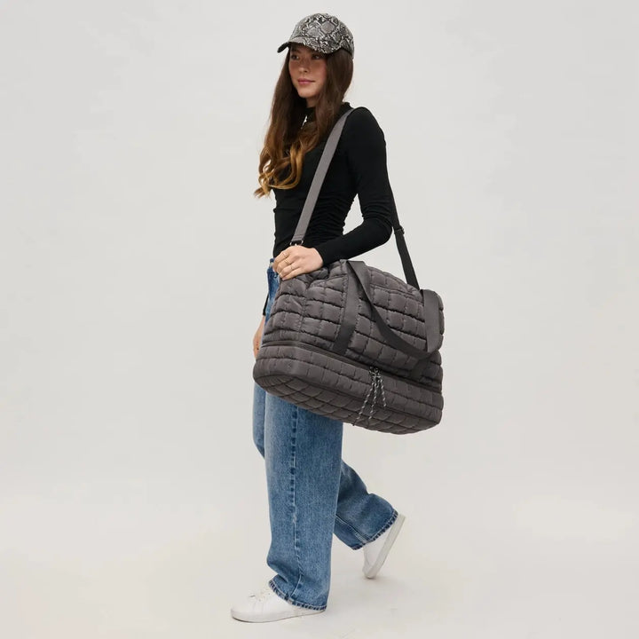 Globetrotter Quilted Nylon Puffer Travel Weekender - Duffel Bags from Urban Expression
