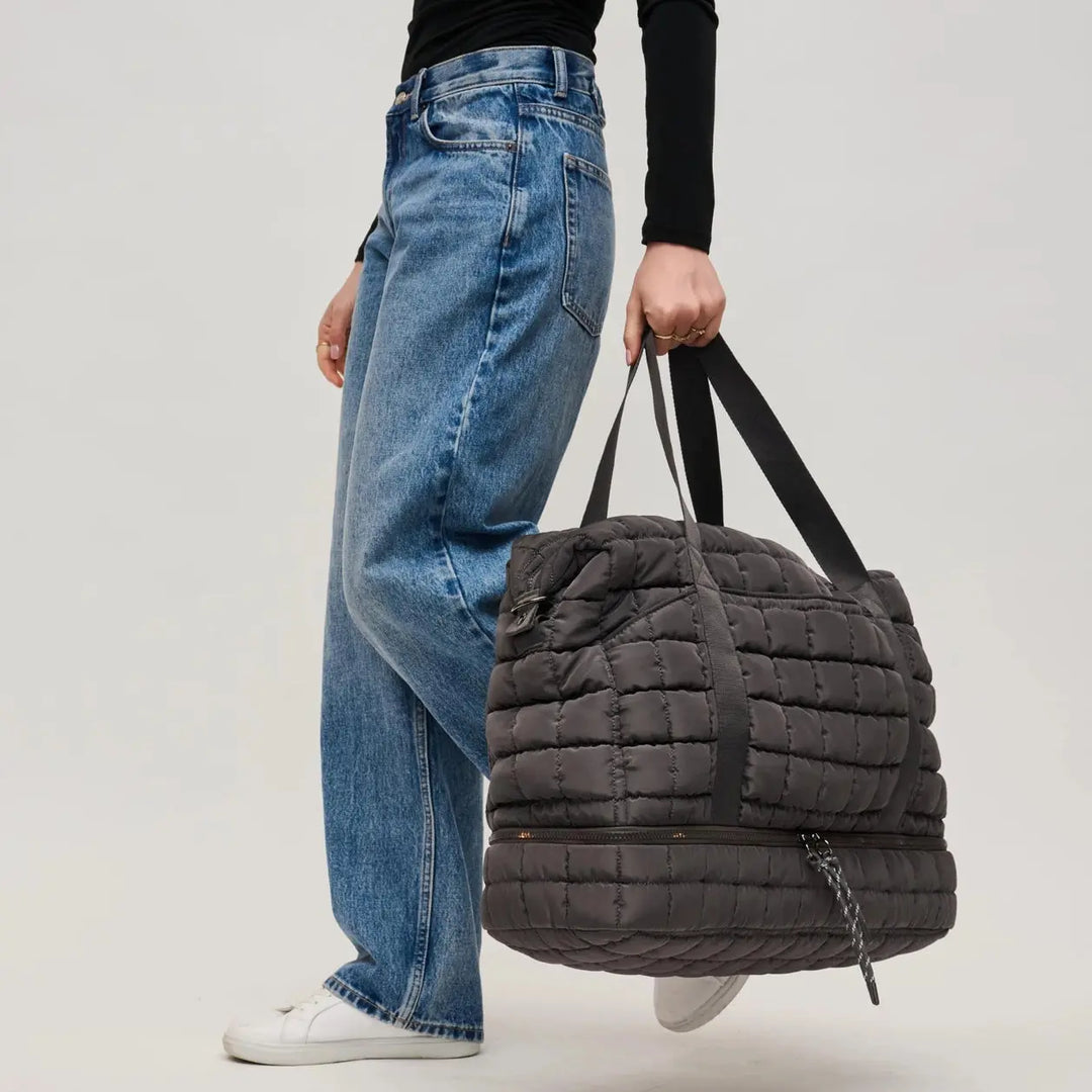 Globetrotter Quilted Nylon Puffer Travel Weekender - Duffel Bags from Urban Expression