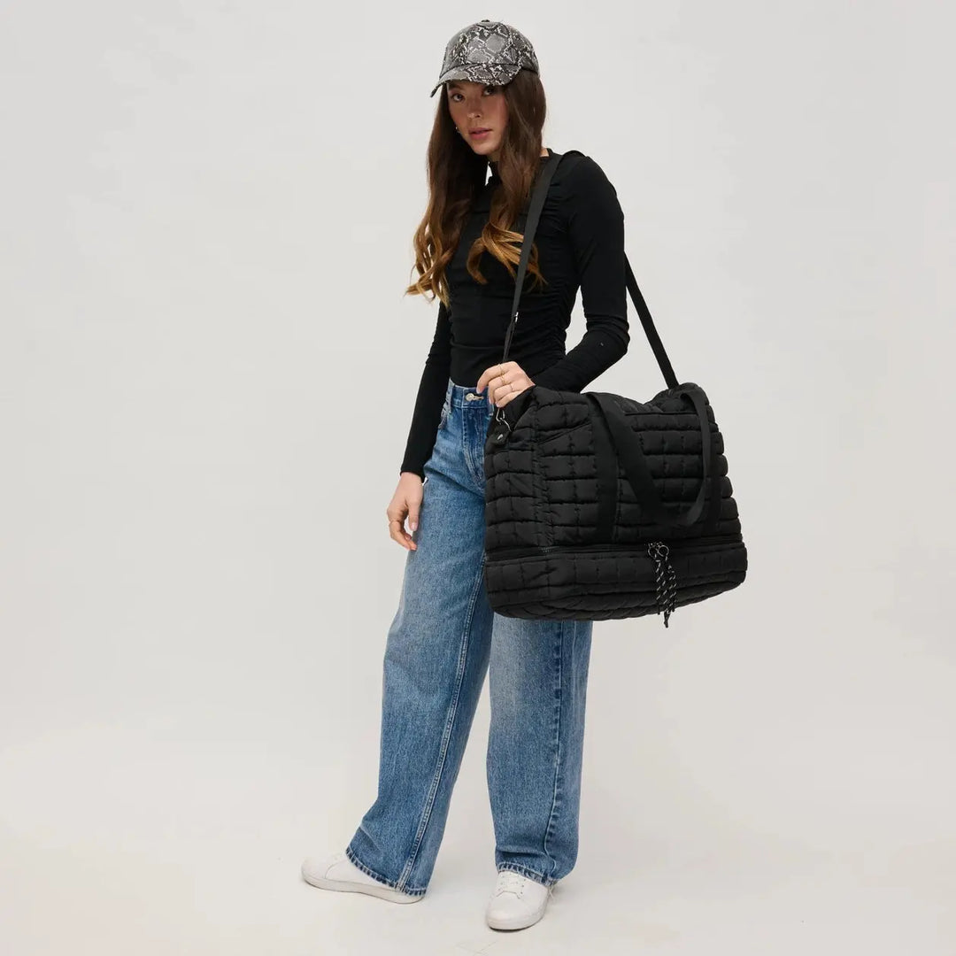 Globetrotter Quilted Nylon Puffer Travel Weekender - Duffel Bags from Urban Expression