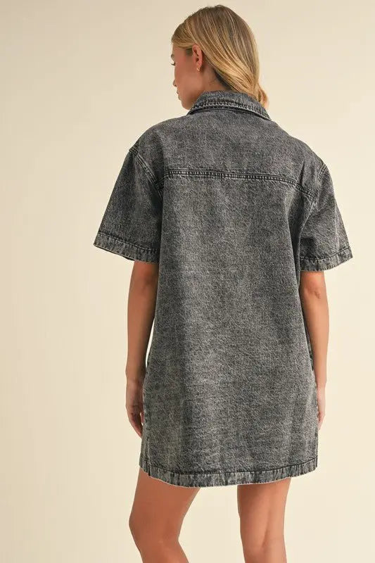 Judy Button Down Denim Shirt Dress - Fason De Viv