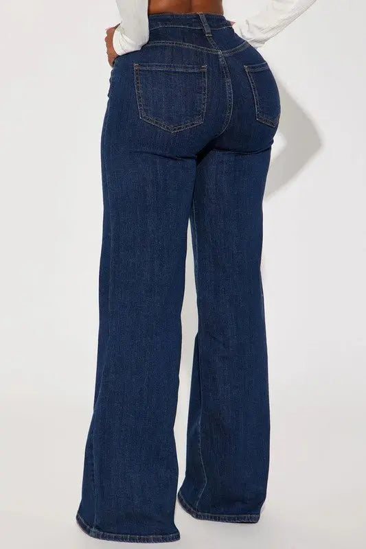 Judy Denim Wide Leg Flare - Fason De Viv