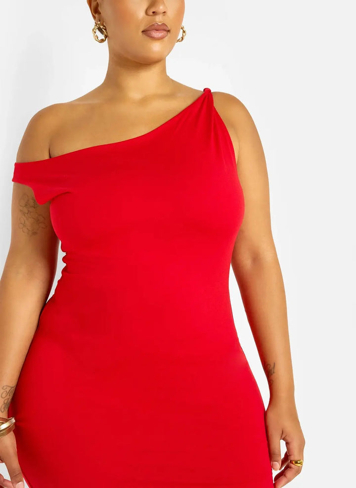 Posh Knotted Bodycon Red Dress