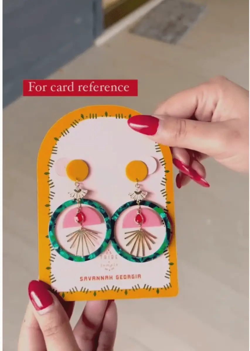 LIAM Three Tier Dangle Midnight Blue + Pink - Fason De Viv