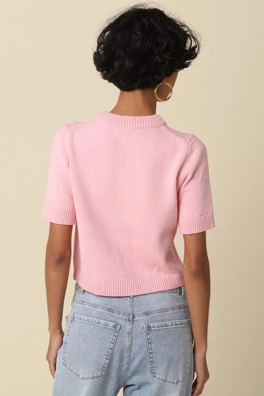 Leia Short Sleeve Knit Top