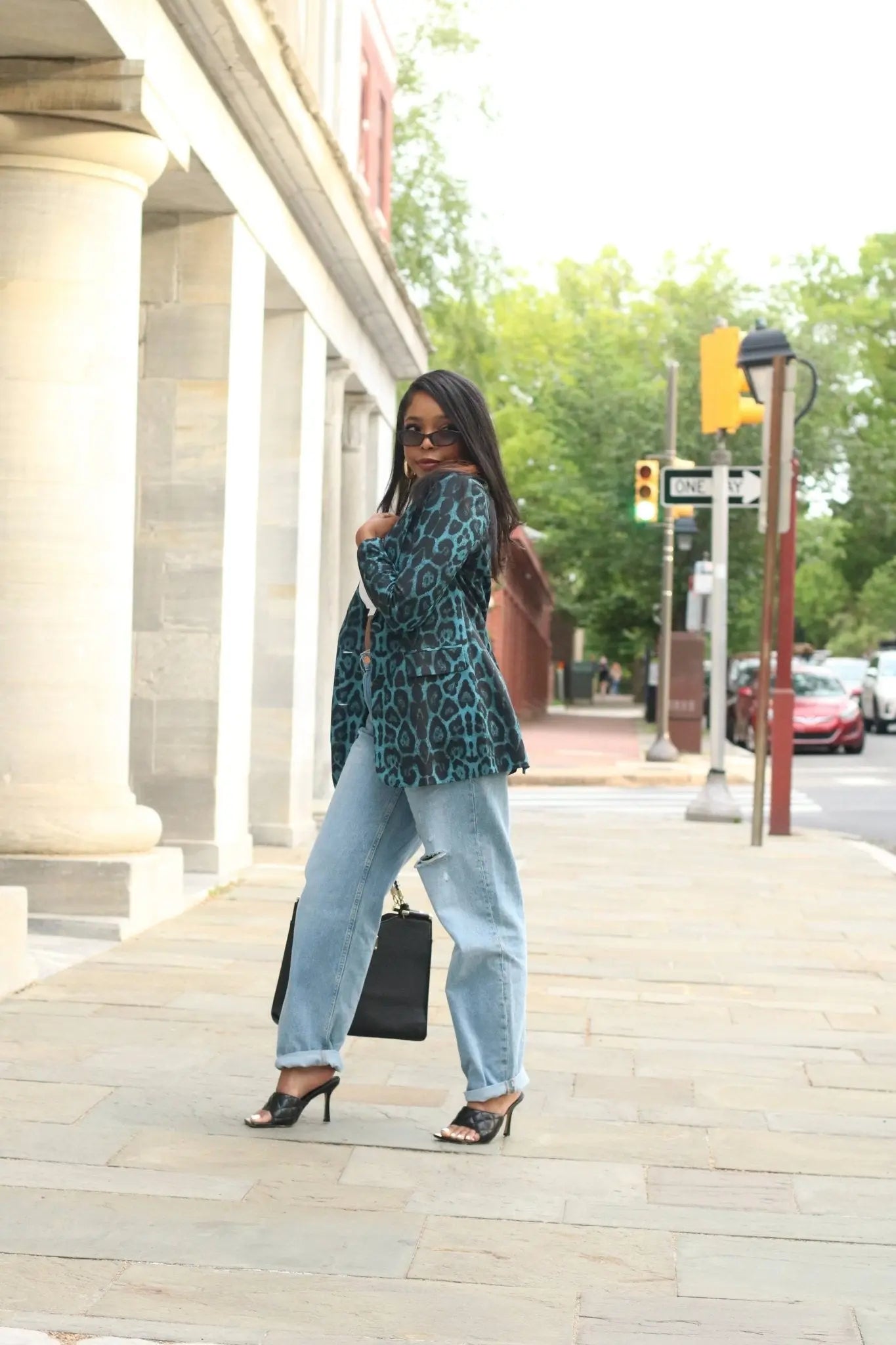 Leopard Print Full Sleeve Blazers Pants Suit - Fason De Viv