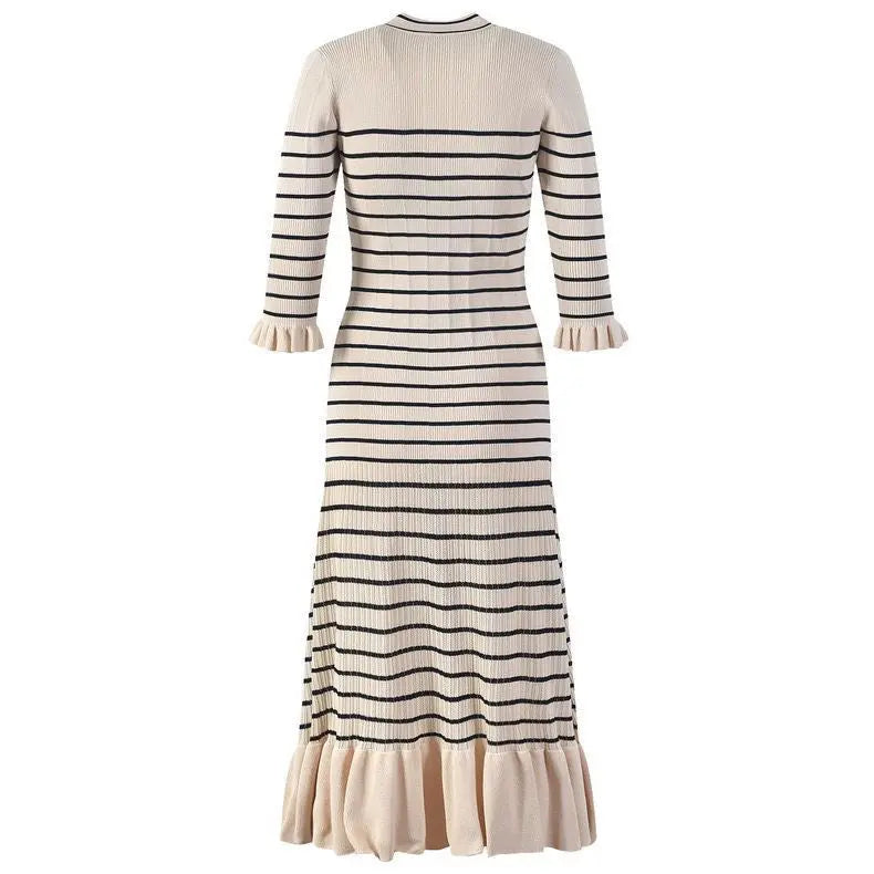 Back Lora Striped Maxi Dress 